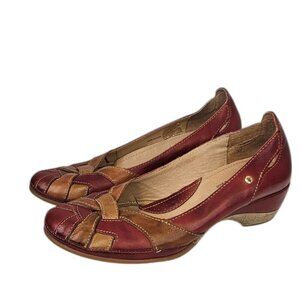 Pikolinos Womens Leather Braided Low Heel Slip On Shoes, Size 38 / US 7.5- 8